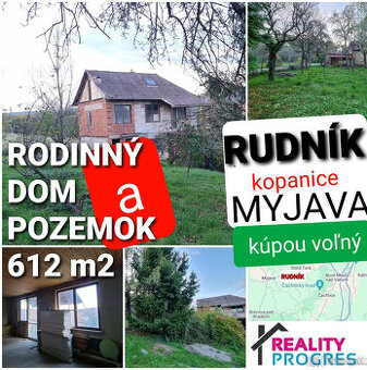 ROZOSTAVANÝ DOMČEK a POZEMOK 612m2 RUDNÍK KOPANICE - MYJAVA