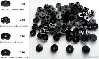 X4 Lego® Originál diely, čierne (nové, nehrané, 85ks)