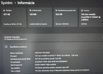 Predám notebook HP EliteBook 830 G8