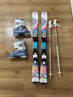 Detské lyže + lyžiarky pre dievča