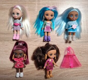 Sada 5 ks nehraná bábika Barbie Mattel Extra Fly Mini Minis