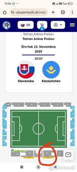 Predám lístky na zápas SLOVENSKO-KAZACHTAN U21 - 1