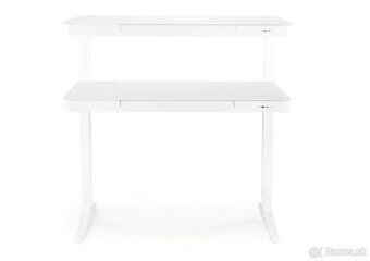 Biely písací stôl - výškovo nastaviteľný s nabíjaním a USB