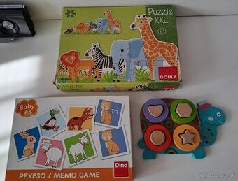 Pexeso, puzzle, vkladačky 2+