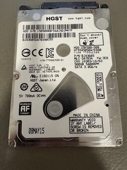 HGST 500 GB SATA 2,5'' disk