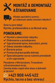 Sťahovanie, montovanie autodoprava