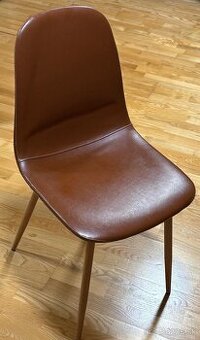 jedálenská stolička JYSK koňaková koženka 4ks