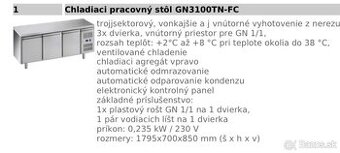 Nerezová chladnička s pultom