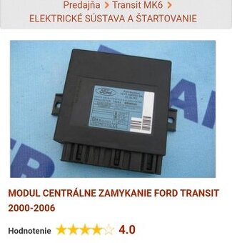 Centrale zamykanie Ford TRANSIT - 2000 - 2006