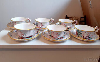 Stará modranská keramika - 6 šálok + 6 tanierikov