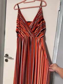 Nové šaty zavinovacie Bonprix oranžovo-hnedé pásikavé