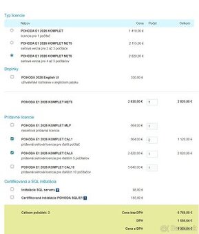 POHODA E1 2026 KOMPLET NET5 + 7 licenciíí