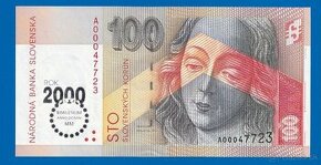 Slovenská bankovka 100 Sk bimilénium 1993 séria A UNC - 1
