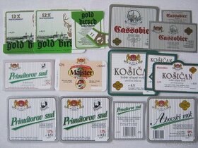 pivní pivné etikety pivovar Košice 252ks 1948-1999