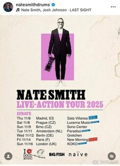 Nate Smith LIVE Action tour Brno 9.11.2025 19:30