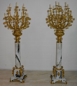 Zámecké podlahové lampy s amorky - mramor - bronz - 1
