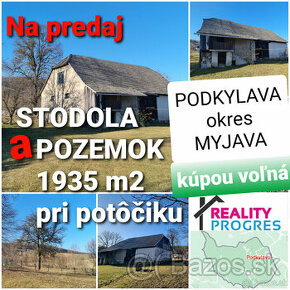 STODOLA a POZEMOK 1935 m2 PODKYLAVA -MYJAVA- 20km od PIEŠŤAN