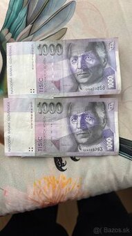 1000 Slovenských korún bankovky 2x - 1