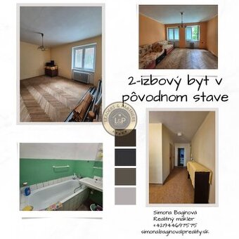 Ponúkame na predaj 2-izbový byt v pôvodnom stave