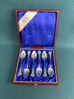 Art deco - Strieborné čajové lyžičky , ČSR ag 800, Zoltán &