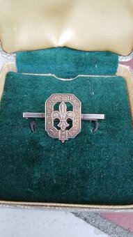 Skautský strieborny odznak.