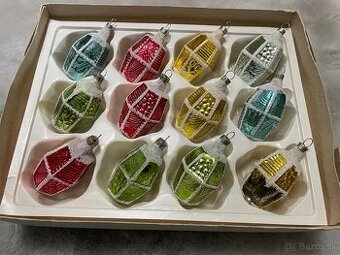 Retro vianočné ozdoby 12 ks