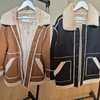 Dámsky kožúšok béžový aj čierny veľkosť M, cena za 1kus
