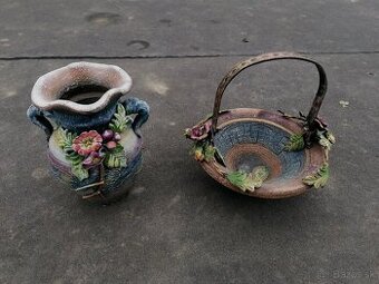 Predám keramická váza a košík