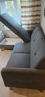 Rozkladacia rohová sedačka s úložným priestorom