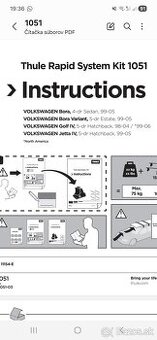 Stresny nosic Thule Vw Golf 4 Bora