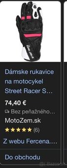 Damske rukavice na motocykel