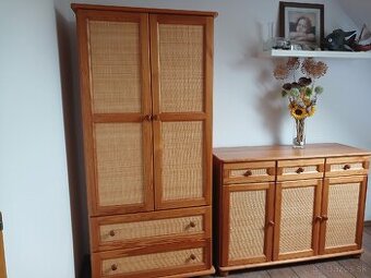 Predám ratavovú skriňu a komodu