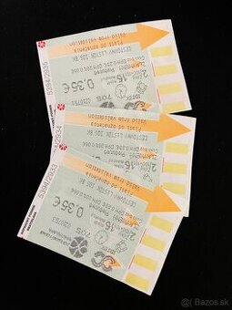 15 minutový cestovný lístok nepoužitý 3ks - zberatelký kúsok