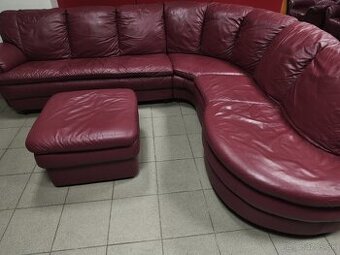 Kožená rohová sedacia súprava - TOP, ako NOVÁ
