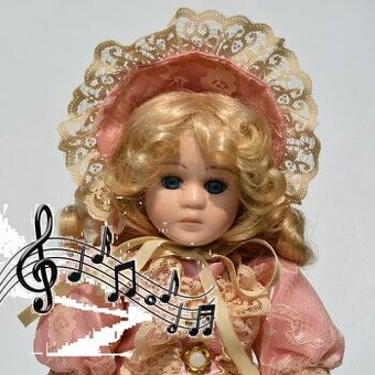 HUDOBNÁ a tancujúca porcelánová bábika