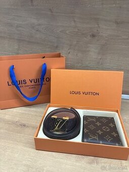 Hnedý Louis Vuitton opasok s penaženkou