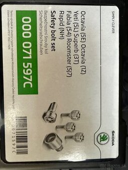 Predám bezpečnostné skrutky kolies Škoda