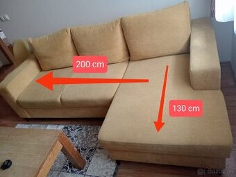 Gauč žltý rozťahovací