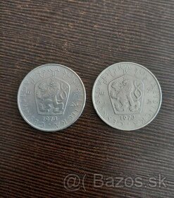 Predám mince 5 kčs 1973 obe varianty, ČSSR