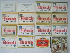 pivní pivné etikety pivovar Hlohovec 1948-1990 18ks - 1
