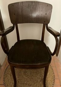 Starožitná stolička polokreslo s opierkami - 1