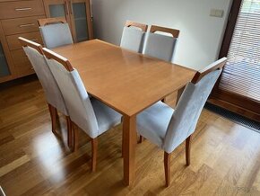 Jedálenský stôl rozťahovací + 6 stoličiek