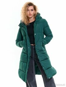 Zimná bunda dlhá, zelená