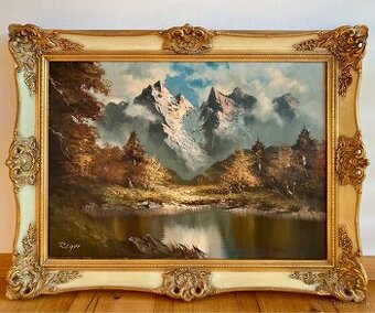 Starý obraz, olejomalba Kaisergebirge originál