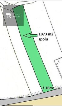Stavebný pozemok na výstavbu rodinného domu o výmere 1873 m2