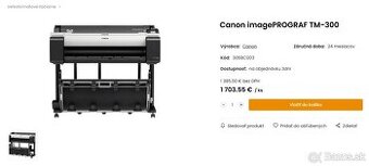 Predám plotter Canon imagePROGRAF TM-300