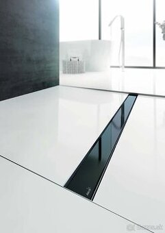 Rošt na líniový sprchový žľab, 85 cm, sklo/čierna