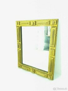 Staré drevené zrkadlo Tramp Art - Mirror - pozlátené zrkadlo - 1