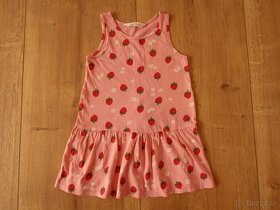 Dievčenské jahodové šaty H&M 98/104 - TOP STAV