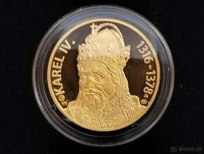 Zlatá medaile Karel IV.certifikát, etue, jen 87ks,15,56g. PR